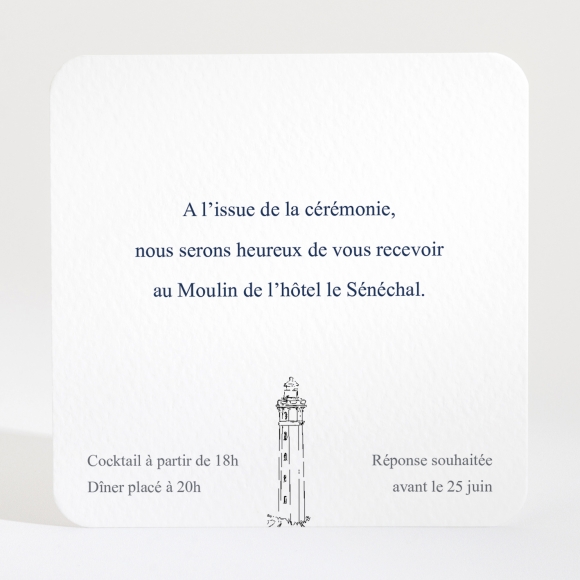 Carton d'invitation mariage Île de Ré