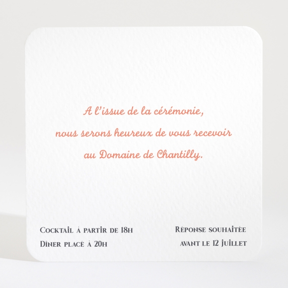 Carton d'invitation mariage Tendre Floraison