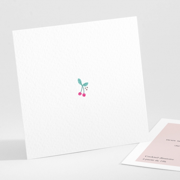 Carton d'invitation mariage Cherry cherry doré