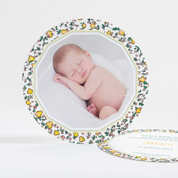 Faire-part de naissance Cadre original liberty