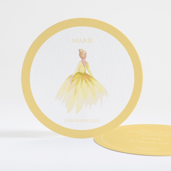 Faire-part de naissance Princesse rond