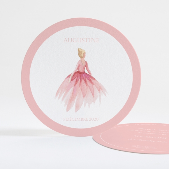 Faire-part de naissance Princesse rond