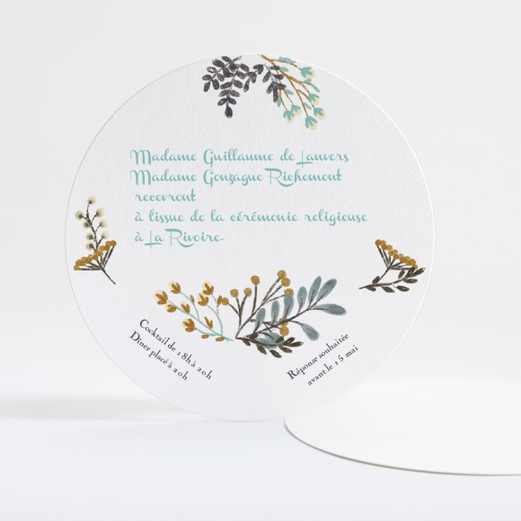 Carton d'invitation mariage Chlorophylle