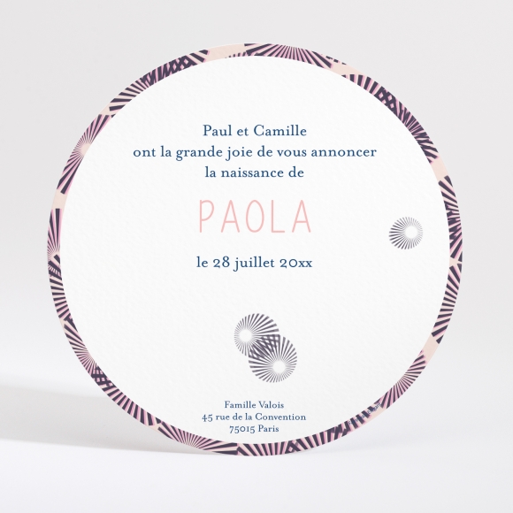Faire-part de naissance Wax girl sans photo