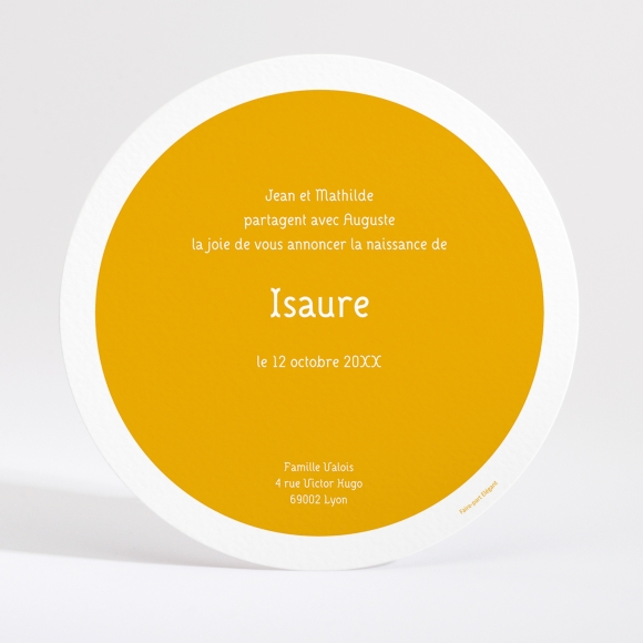 Faire-part de naissance Bal des plumes rond