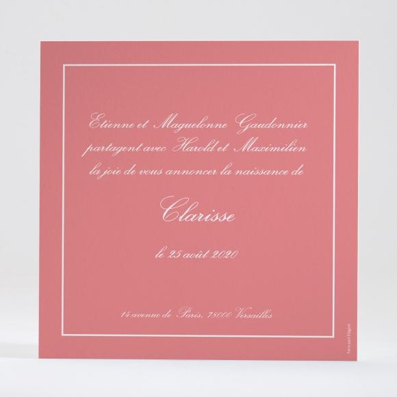Faire-part de naissance Cadre arabesque