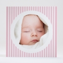 Faire-part de naissance Double rayures Fille