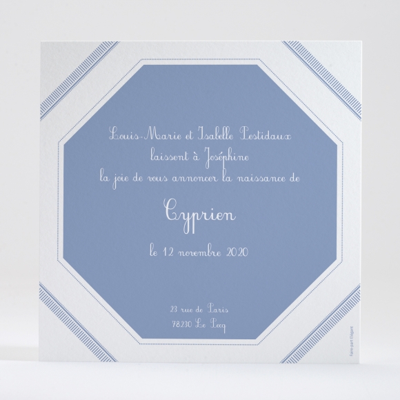 Faire-part de naissance Ecusson chic