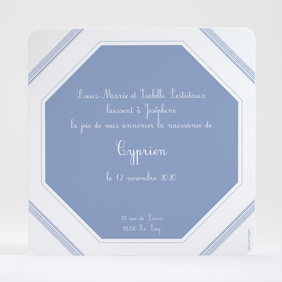 Faire-part de naissance Ecusson chic