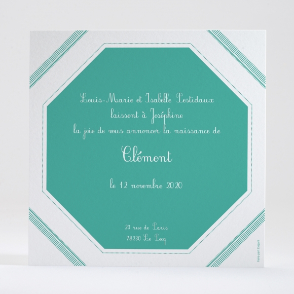 Faire-part de naissance Ecusson chic