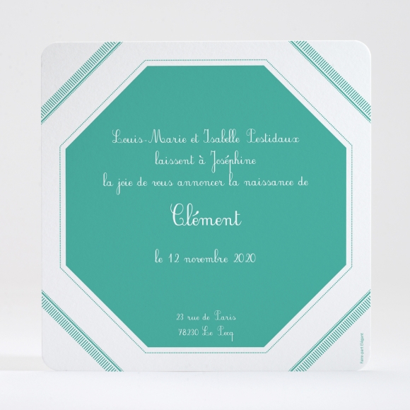 Faire-part de naissance Ecusson chic