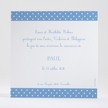 Faire-part de naissance Pois chic prénom