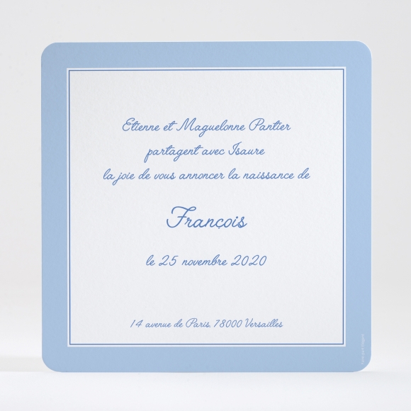 Faire-part de naissance Joli médaillon monogramme