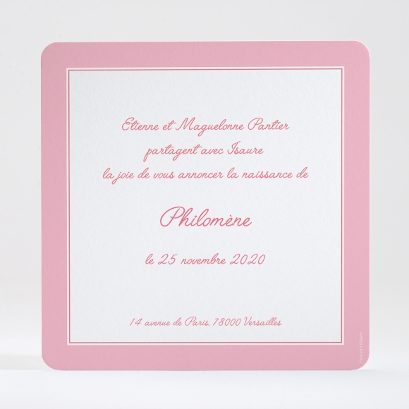 Faire-part de naissance Joli médaillon monogramme