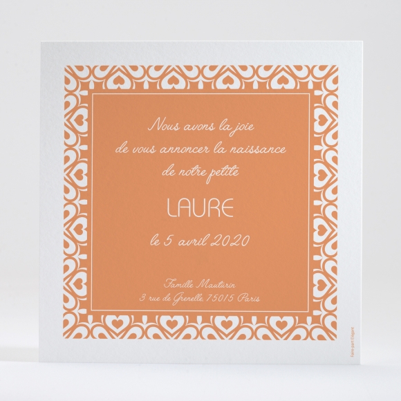 Faire-part de naissance Pattern cœur