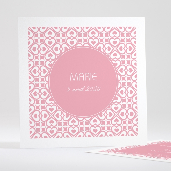 Faire-part de naissance Pattern cœur