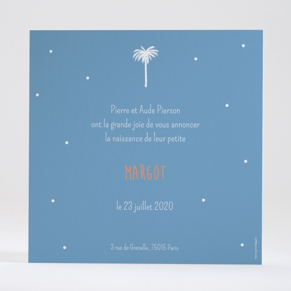 Faire-part de naissance Palmier simple