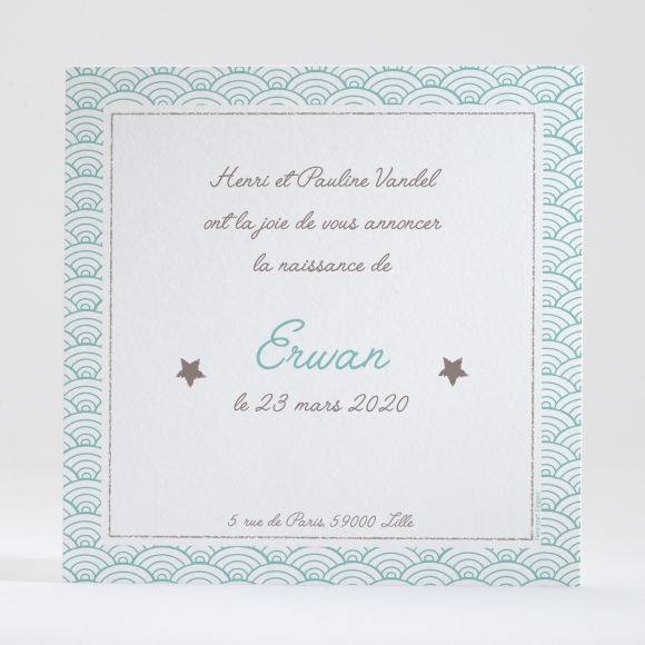 Faire-part de naissance Pattern tendance simple