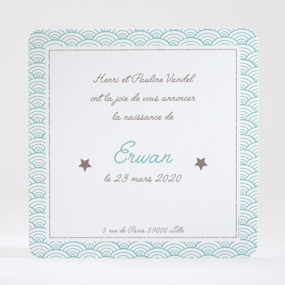 Faire-part de naissance Pattern tendance simple