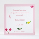 Faire-part de naissance Fleurs & bonbons