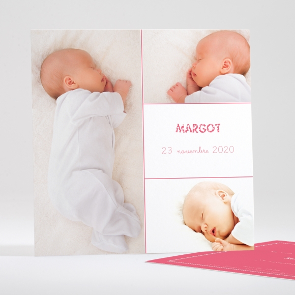 Faire-part de naissance Triple photo