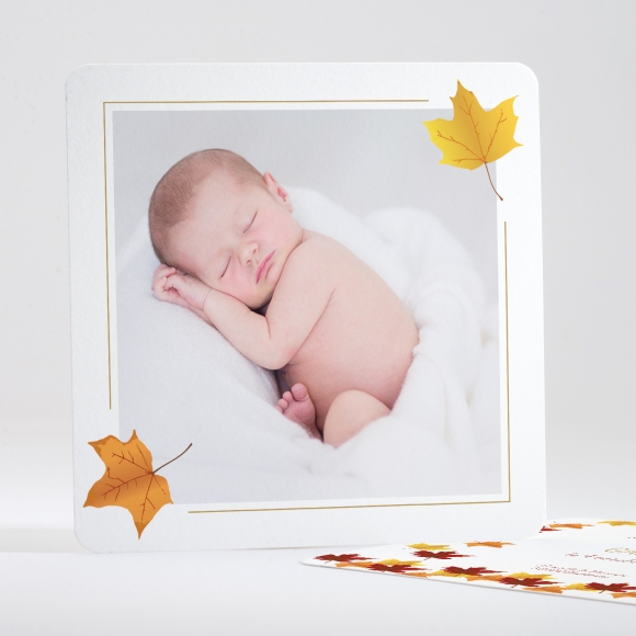 Faire-part de naissance Feuilles d'automne