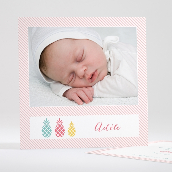 Faire-part de naissance Triple ananas chic