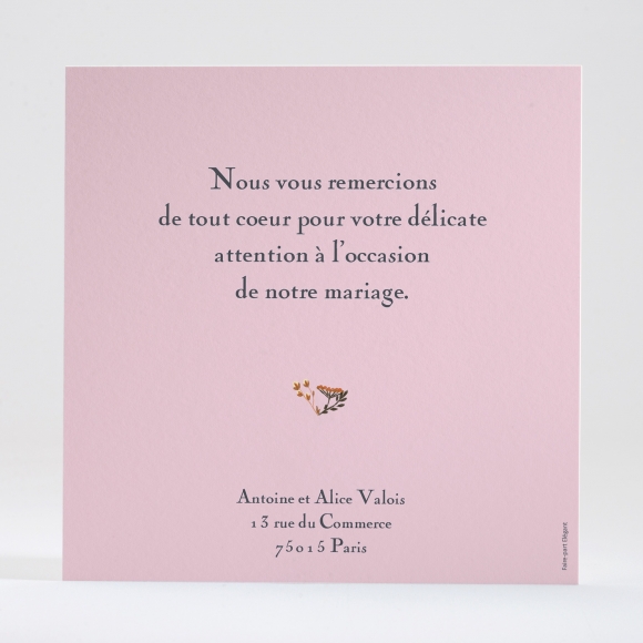 Remerciements mariage Chlorophylle