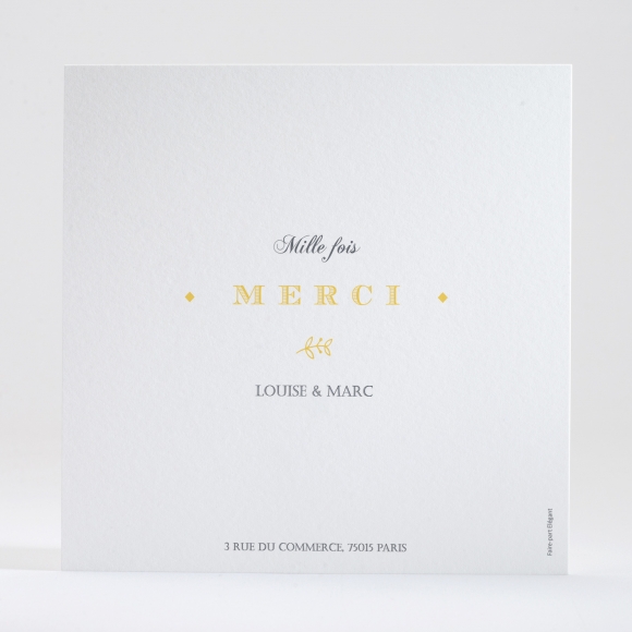 Remerciements mariage Typographies