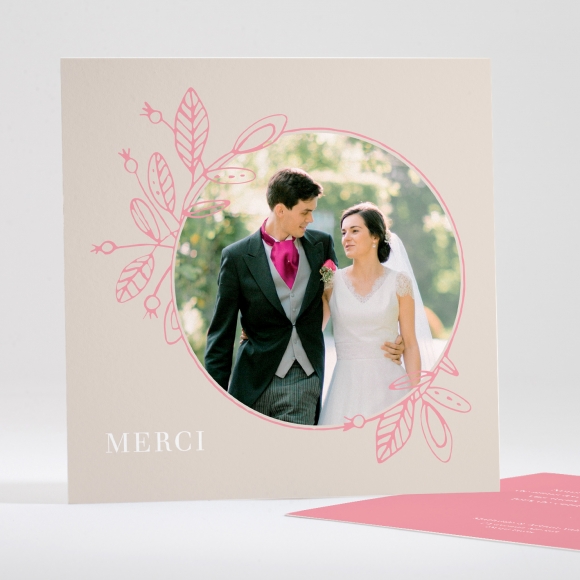 Remerciements mariage Anneau fleuri