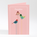 Faire-part de naissance Triple oiseaux avec photo