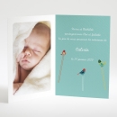 Faire-part de naissance Triple oiseaux avec photo