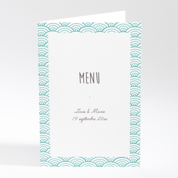 Menu mariage Pattern tendance vague