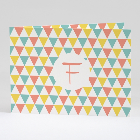 Faire-part de naissance Triangles pastel