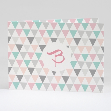 Faire-part de naissance Triangles pastel