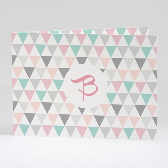 Faire-part de naissance Triangles pastel