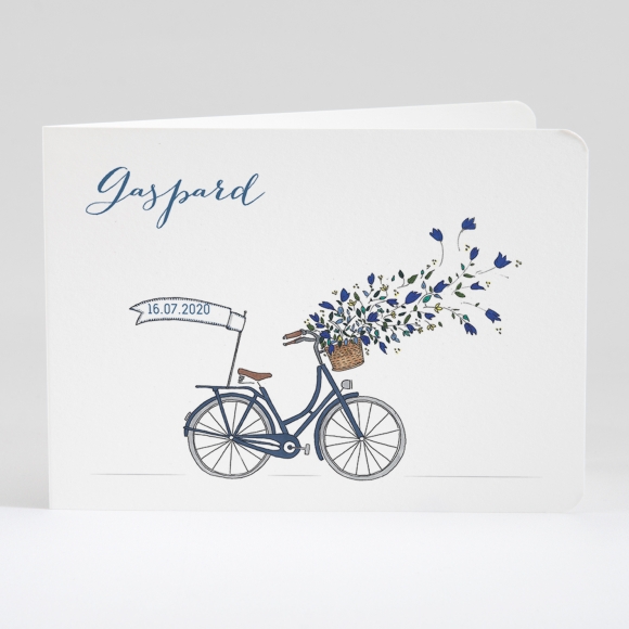 Faire-part de naissance A bicyclette