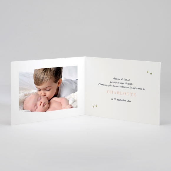 Faire-part de naissance Jolis lapins en famille 2 enfants