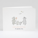 Faire-part de naissance Jolis lapins en famille 2 enfants