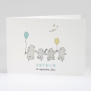 Faire-part de naissance Jolis lapins en famille 4 enfants