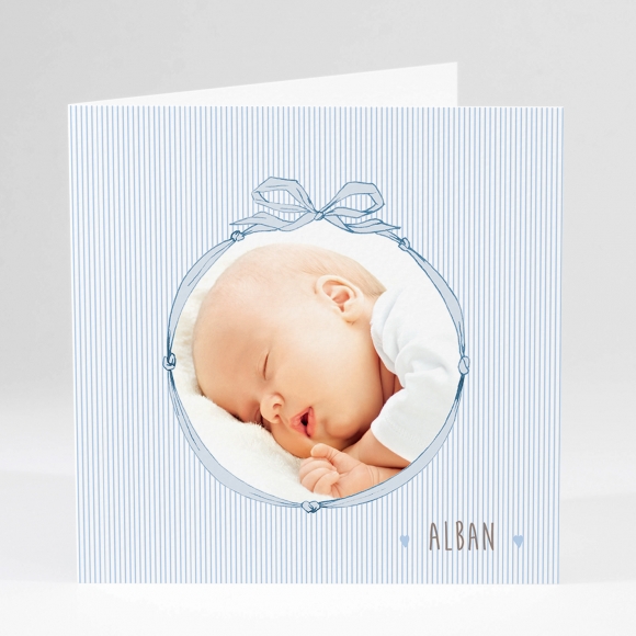 Faire-part de naissance Médaillon drapé livret