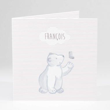 Faire-part de naissance Petit ours polaire photo
