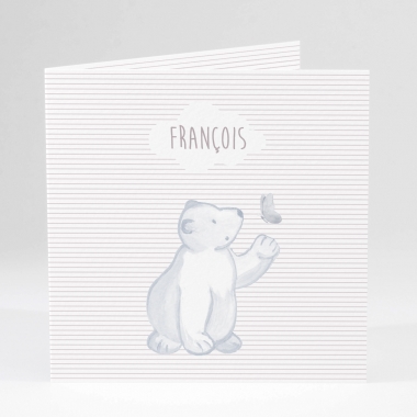 Faire-part de naissance Petit ours polaire photo