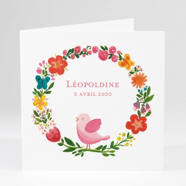 Faire-part de naissance Printemps livret