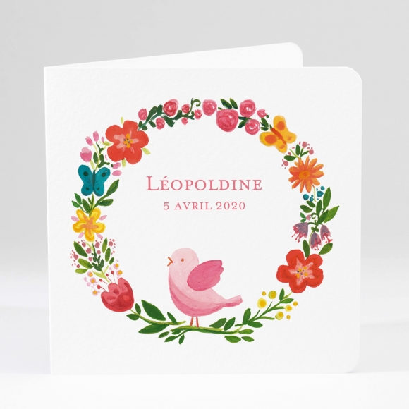 Faire-part de naissance Printemps livret