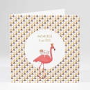 Faire-part de naissance Flamant rose chic