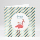 Faire-part de naissance Flamant rose chic