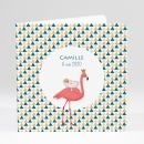 Faire-part de naissance Flamant rose chic