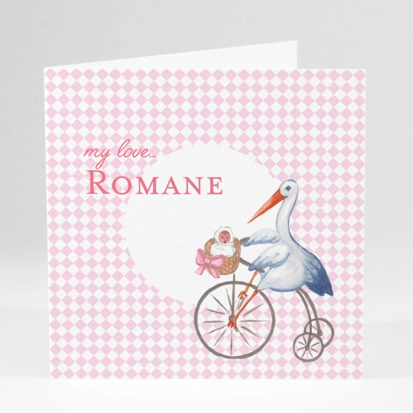 Faire-part de naissance Jolie cigogne tendance