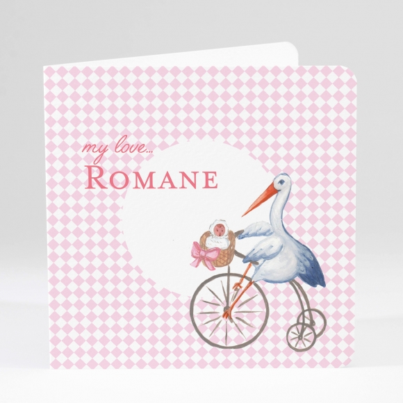 Faire-part de naissance Jolie cigogne tendance